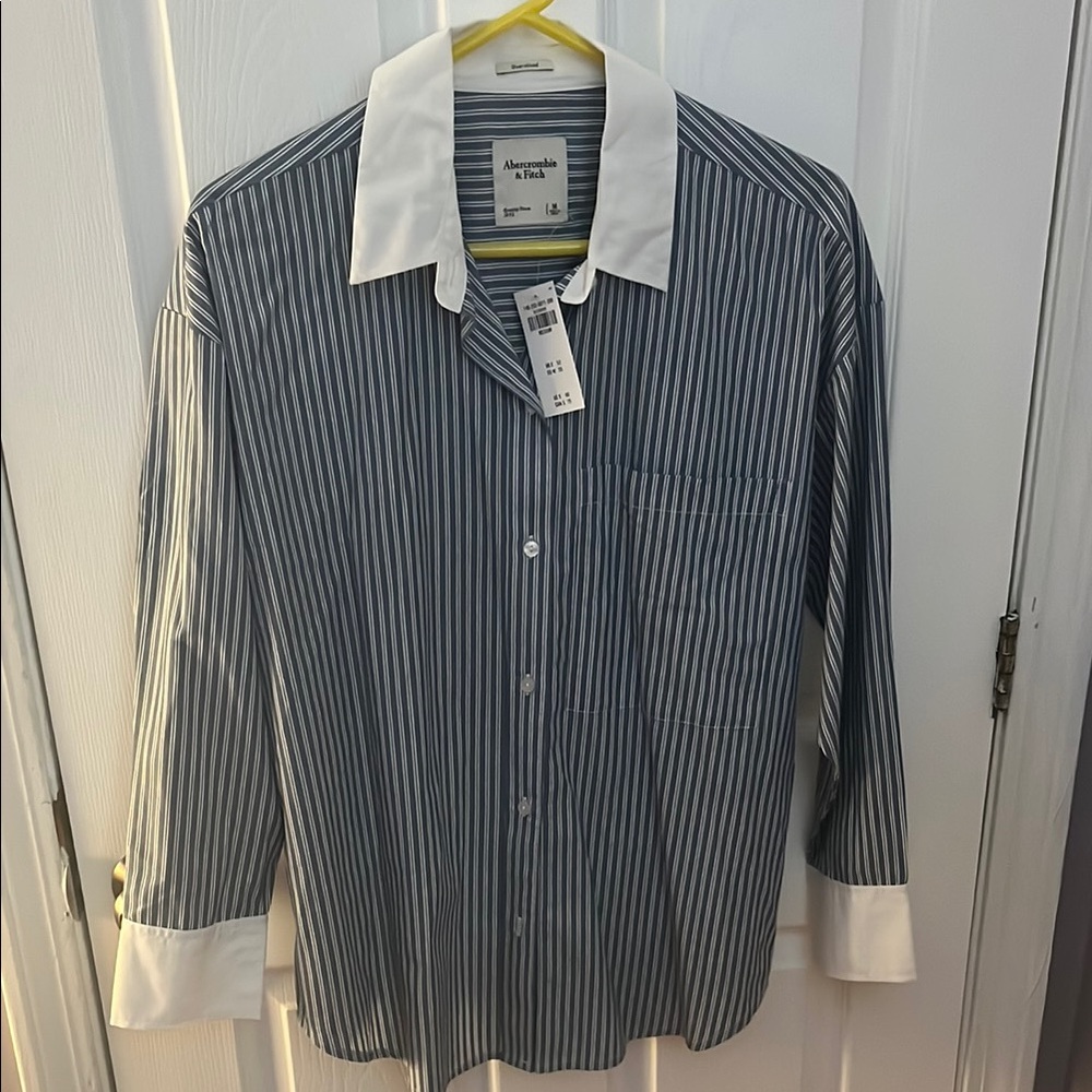 Abercrombie & Fitch Blue and White Button Down Shirt